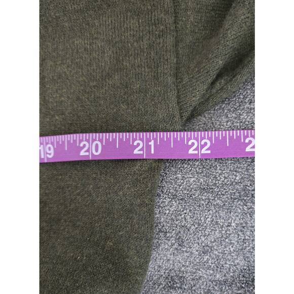 Lisa Todd Olive Green Cotton Cashmere Sweater Heart Zip Pocket Long Sleeve Sz L - Picture 10 of 13